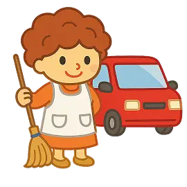 手順書を見ながら作業するハウスキーパー